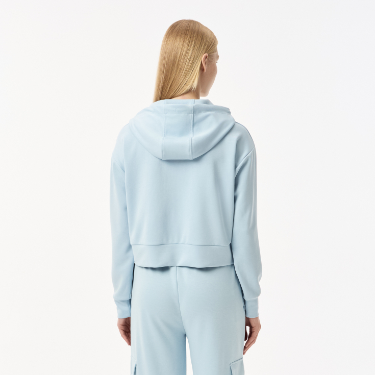 Женская короткая толстовка Lacoste с капюшоном Женская короткая толстовка Lacoste с капюшоном