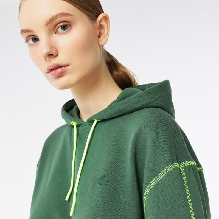 Женская толстовка Lacoste Relaxed Fit с капюшоном Женская толстовка Lacoste Relaxed Fit с капюшоном