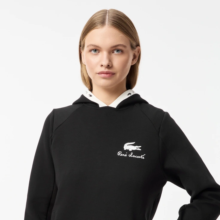 Женская хлопковая толстовка Lacoste с капюшоном Женская хлопковая толстовка Lacoste с капюшоном
