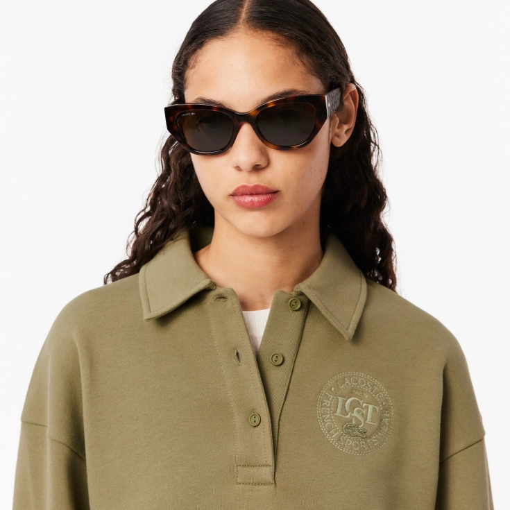 Женская флисовая толстовка-поло Lacoste Женская флисовая толстовка-поло Lacoste