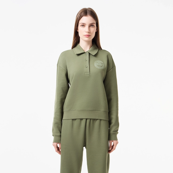 Женская флисовая толстовка-поло Lacoste Женская флисовая толстовка-поло Lacoste