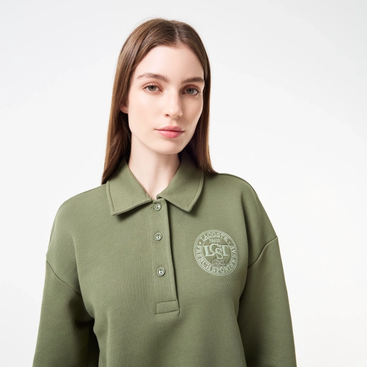 Женская флисовая толстовка-поло Lacoste Женская флисовая толстовка-поло Lacoste