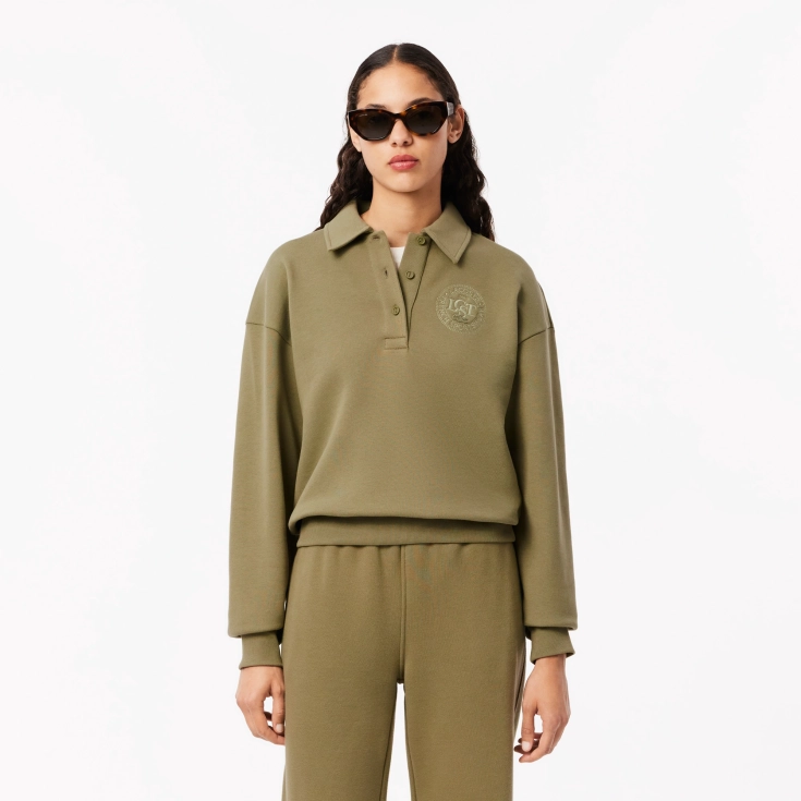 Женская флисовая толстовка-поло Lacoste Женская флисовая толстовка-поло Lacoste