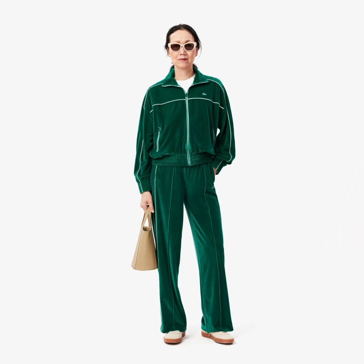 Женская велюровая толстовка Lacoste OVERSIZED Fit на молнии Женская велюровая толстовка Lacoste OVERSIZED Fit на молнии