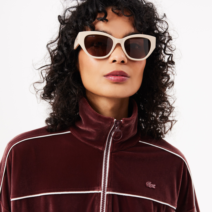 Женская велюровая толстовка Lacoste OVERSIZED Fit на молнии Женская велюровая толстовка Lacoste OVERSIZED Fit на молнии