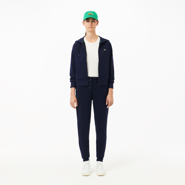 Женская флисовая толстовка Lacoste с капюшоном на молнии Женская флисовая толстовка Lacoste с капюшоном на молнии