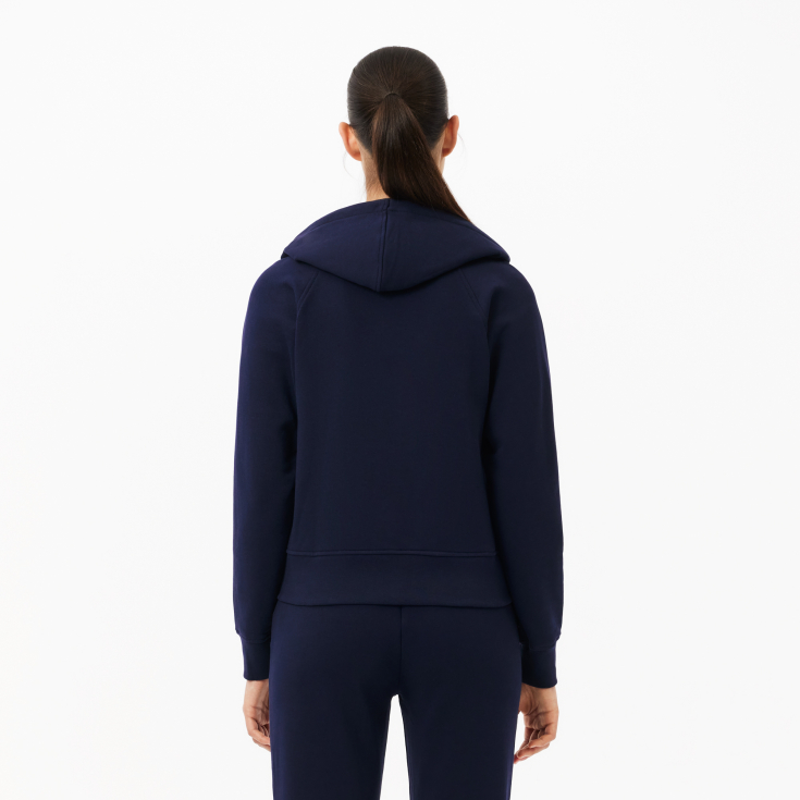 Женская флисовая толстовка Lacoste с капюшоном на молнии Женская флисовая толстовка Lacoste с капюшоном на молнии