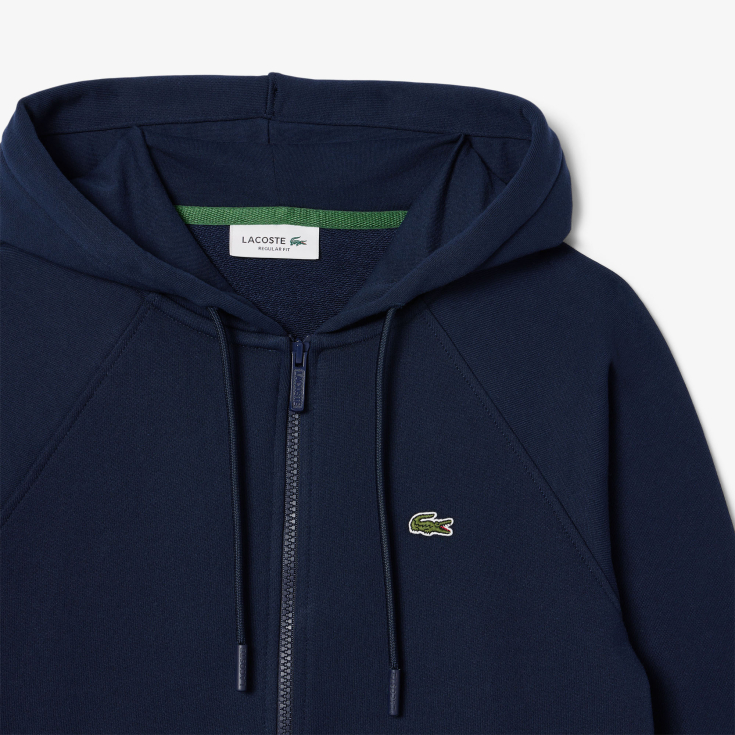 Женская флисовая толстовка Lacoste с капюшоном на молнии Женская флисовая толстовка Lacoste с капюшоном на молнии