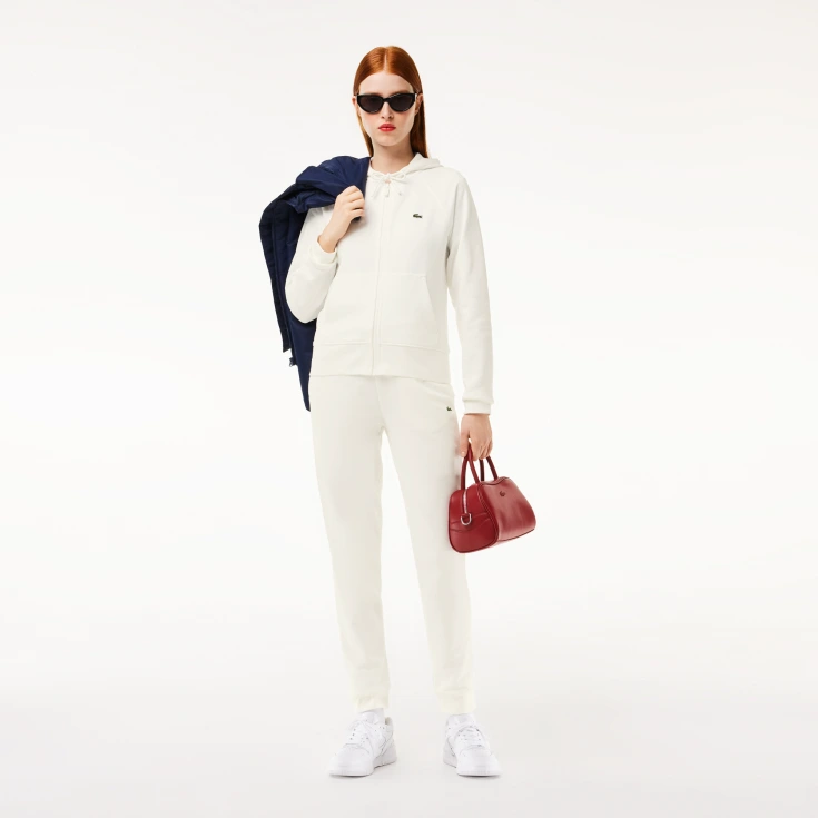 Женская флисовая толстовка Lacoste с капюшоном на молнии Женская флисовая толстовка Lacoste с капюшоном на молнии