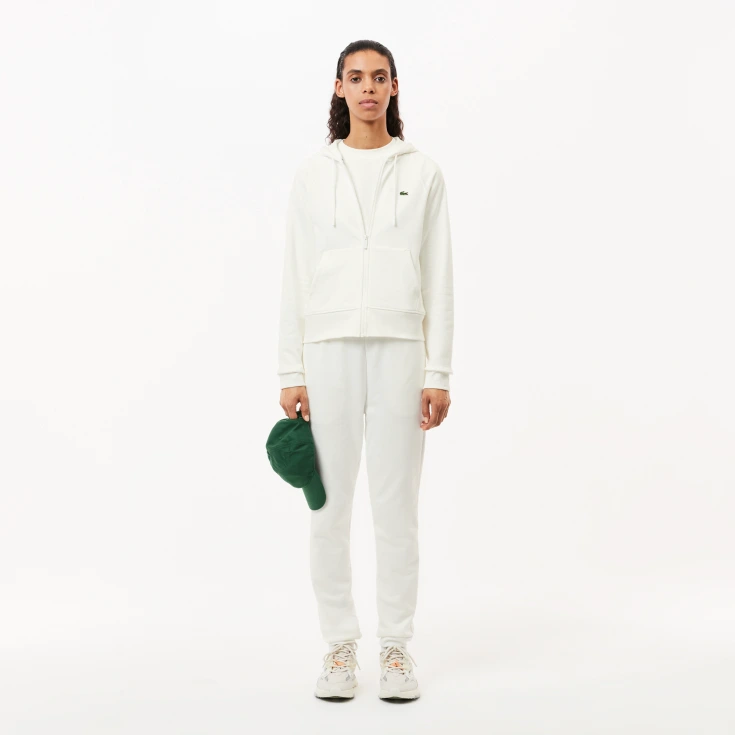 Женская флисовая толстовка Lacoste с капюшоном на молнии Женская флисовая толстовка Lacoste с капюшоном на молнии