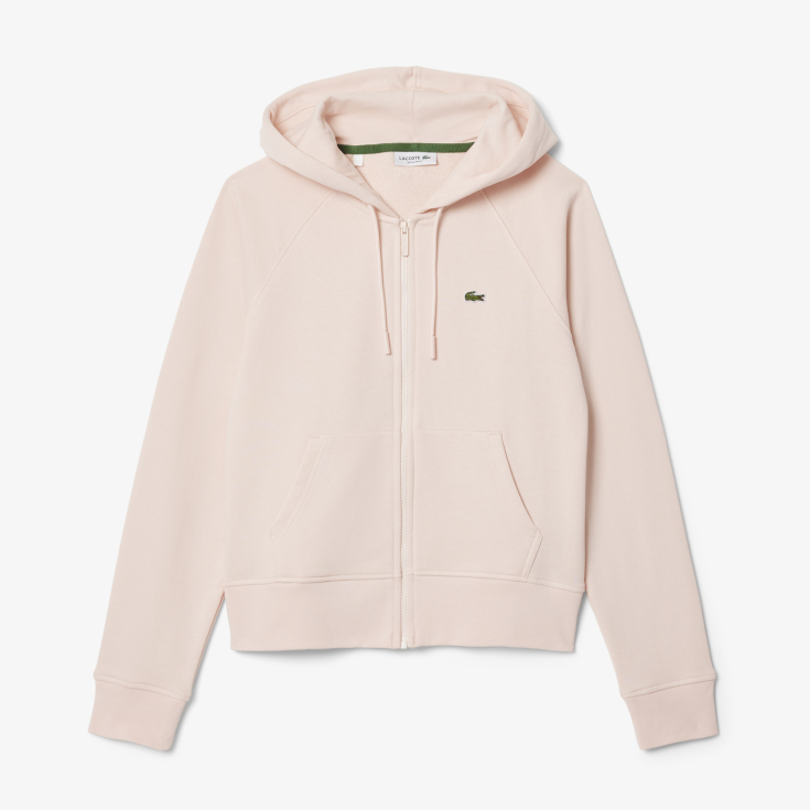 Женская флисовая толстовка Lacoste с капюшоном на молнии Женская флисовая толстовка Lacoste с капюшоном на молнии