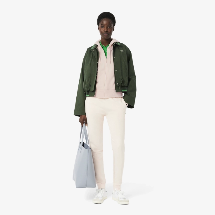 Женская флисовая толстовка Lacoste с капюшоном на молнии Женская флисовая толстовка Lacoste с капюшоном на молнии