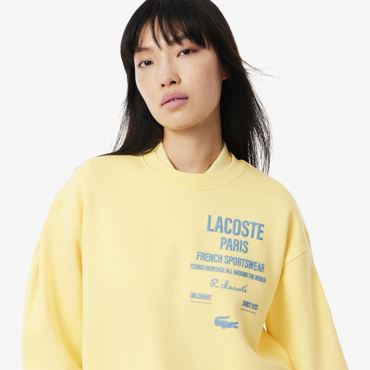 Женская толстовка Lacoste Loose Fit с плиссированным принтом Женская толстовка Lacoste Loose Fit с плиссированным принтом