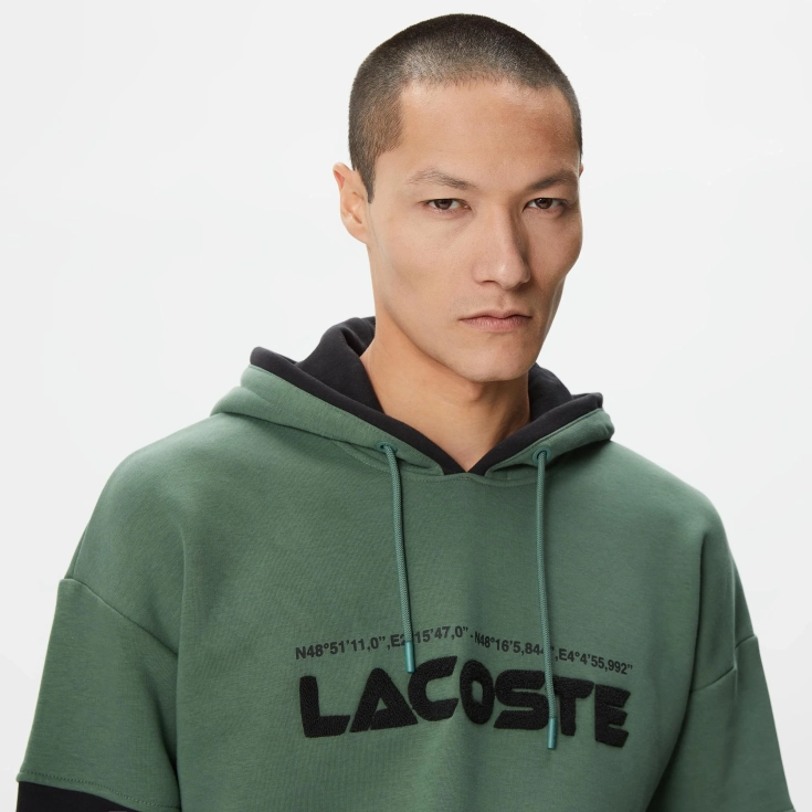 Мужская толстовка - худи Lacoste из хлопка Мужская толстовка - худи Lacoste из хлопка