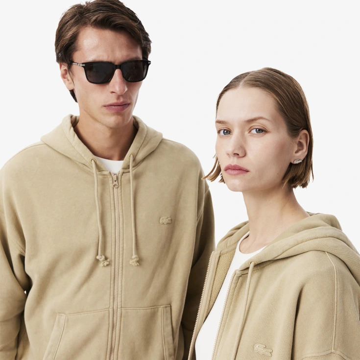 Толстовка Lacoste Loose Fit Unisex с эффектом стирки Толстовка Lacoste Loose Fit Unisex с эффектом стирки