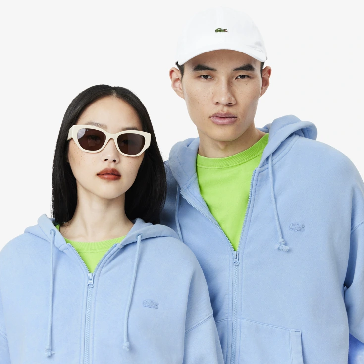 Толстовка Lacoste Loose Fit Unisex с эффектом стирки Толстовка Lacoste Loose Fit Unisex с эффектом стирки