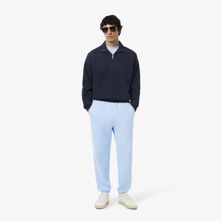 Хлопковый свитшот Lacoste Unisex Loose Fit из плотного флиса с застежкой-молнией на воротнике Хлопковый свитшот Lacoste Unisex Loose Fit из плотного флиса с застежкой-молнией на воротнике