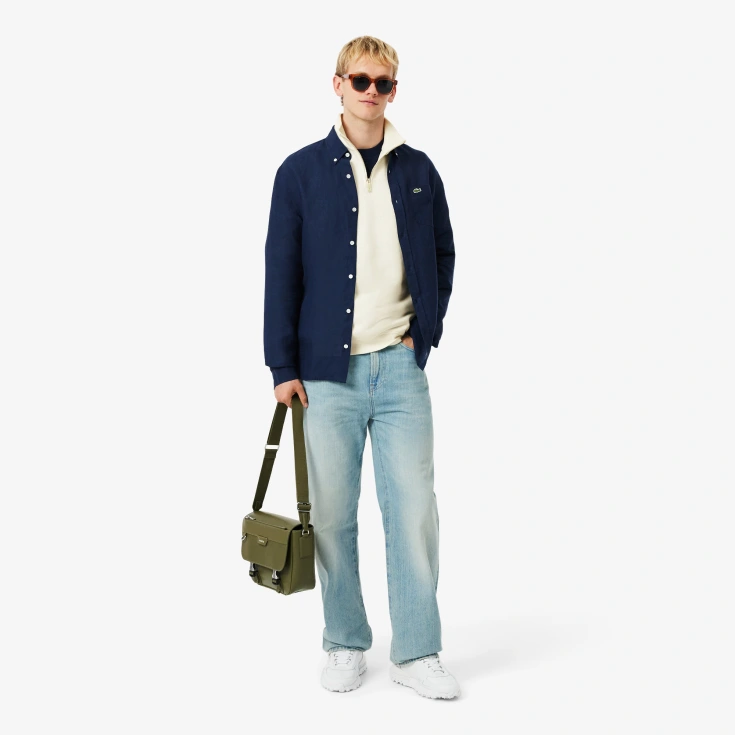 Хлопковый свитшот Lacoste Unisex Loose Fit из плотного флиса с застежкой-молнией на воротнике Хлопковый свитшот Lacoste Unisex Loose Fit из плотного флиса с застежкой-молнией на воротнике