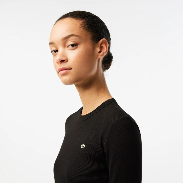 Женская футболка Lacoste Slim Fit с длинными рукавами Женская футболка Lacoste Slim Fit с длинными рукавами