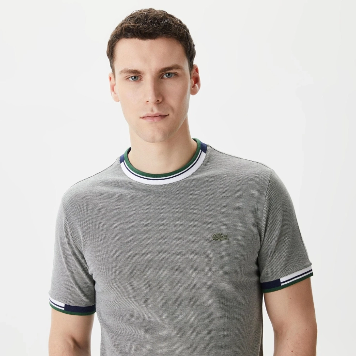 Мужская хлопковая футболка Lacoste с принтом Мужская хлопковая футболка Lacoste с принтом