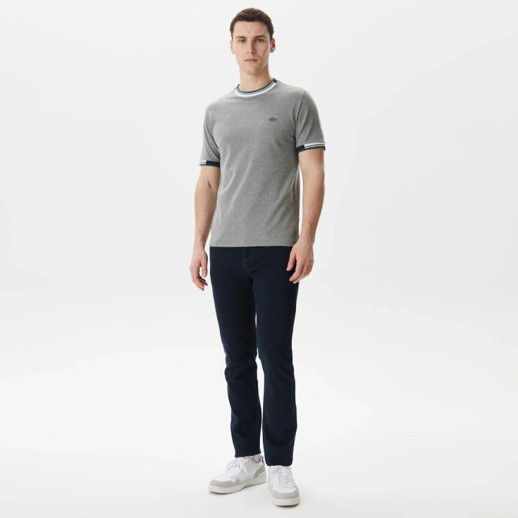 Мужская хлопковая футболка Lacoste с принтом Мужская хлопковая футболка Lacoste с принтом