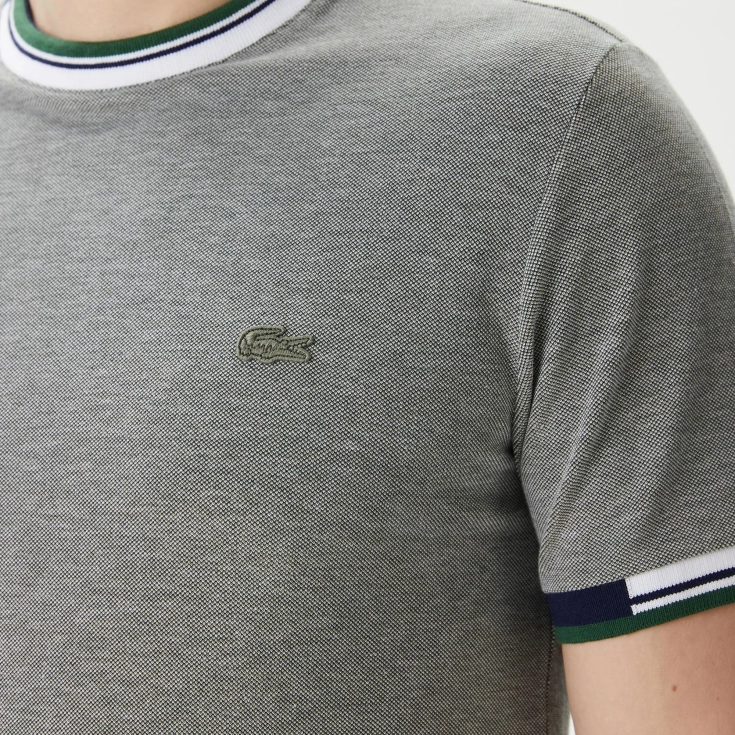 Мужская хлопковая футболка Lacoste с принтом Мужская хлопковая футболка Lacoste с принтом