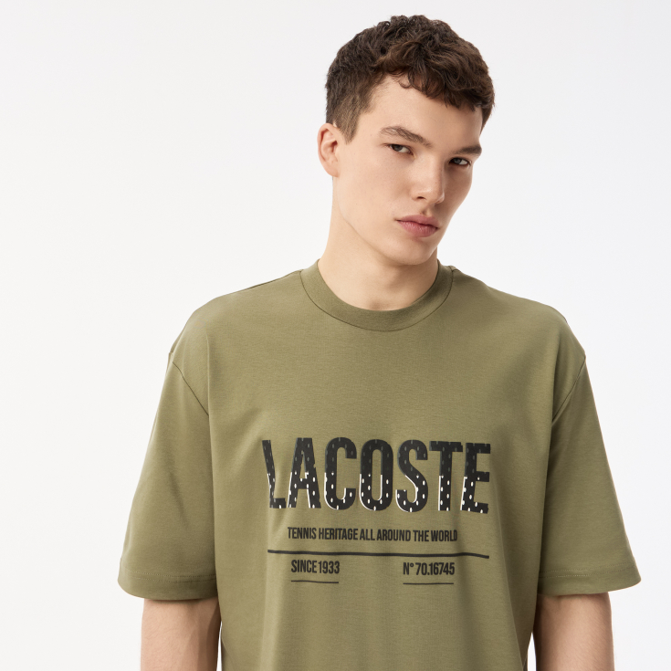 Мужская Футболка Lacoste из хлопка Мужская Футболка Lacoste из хлопка