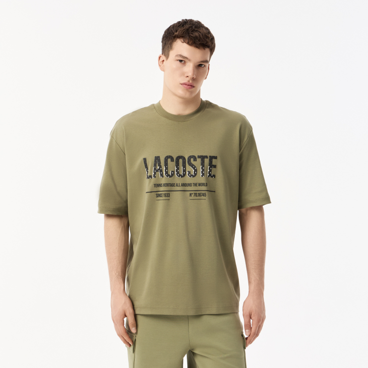 Мужская Футболка Lacoste из хлопка Мужская Футболка Lacoste из хлопка