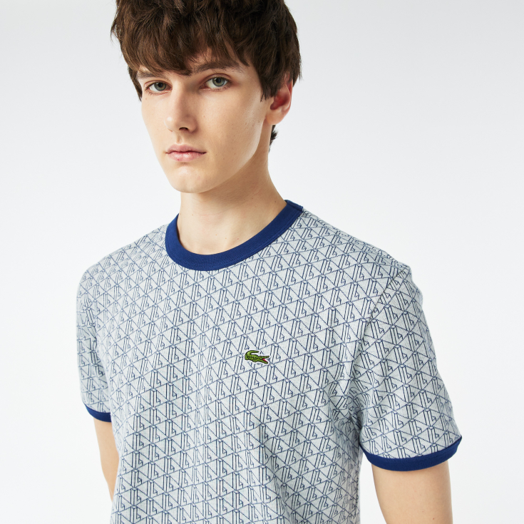 Мужская Футболка Lacoste Regular Fit с монограммой Мужская Футболка Lacoste Regular Fit с монограммой