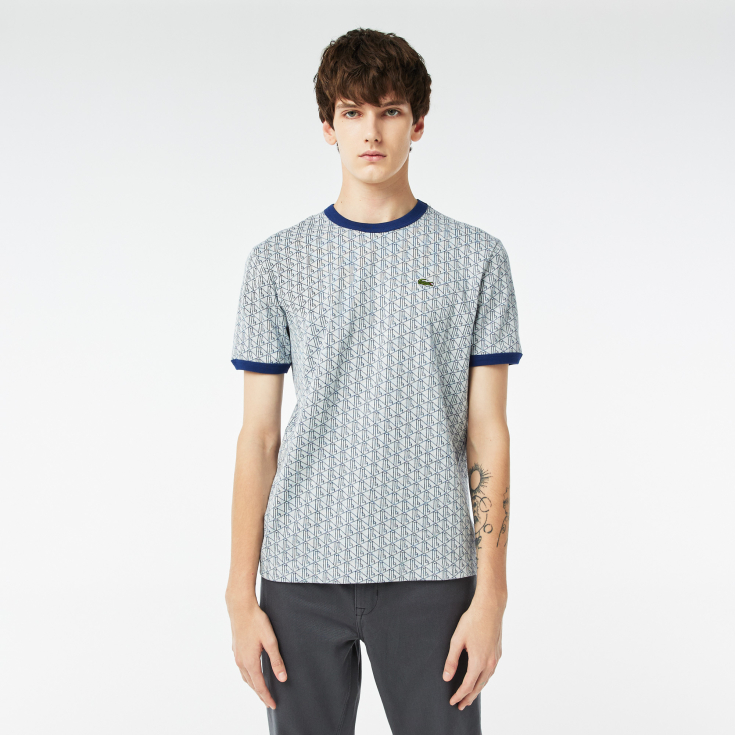 Мужская Футболка Lacoste Regular Fit с монограммой Мужская Футболка Lacoste Regular Fit с монограммой