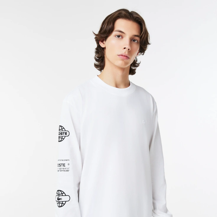 Мужская футболка Lacoste Regular Fit с длинным рукавом Мужская футболка Lacoste Regular Fit с длинным рукавом