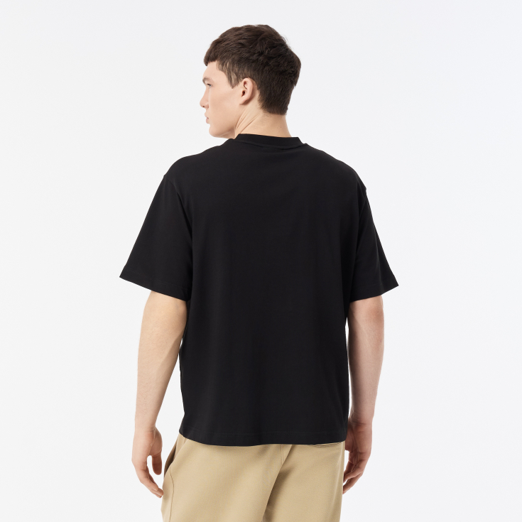 Мужская футболка Lacoste из плотного хлопка с принтом Мужская футболка Lacoste из плотного хлопка с принтом