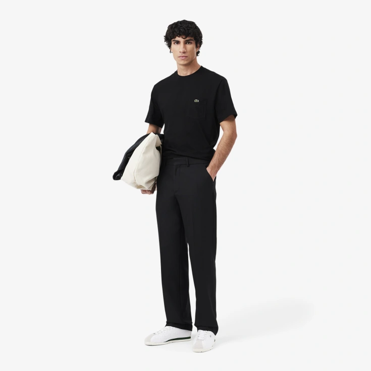 Мужская футболка Lacoste из хлопка с нагрудным карманом Мужская футболка Lacoste из хлопка с нагрудным карманом