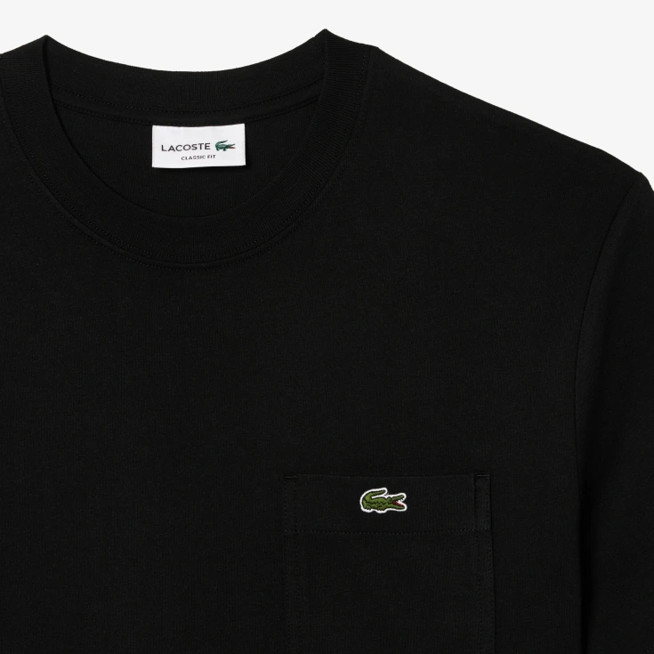Мужская футболка Lacoste из хлопка с нагрудным карманом Мужская футболка Lacoste из хлопка с нагрудным карманом