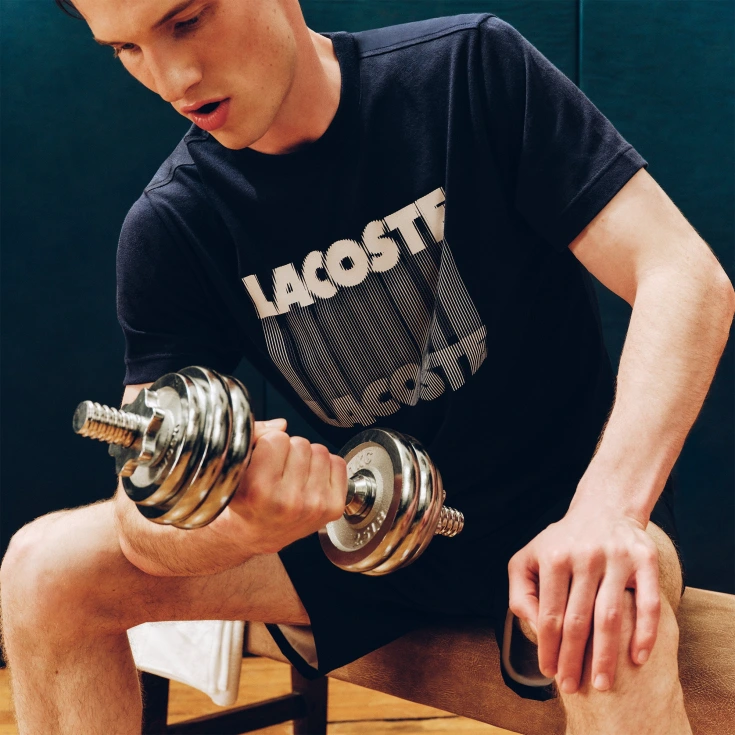 Мужская хлопковая футболка Lacoste Мужская хлопковая футболка Lacoste