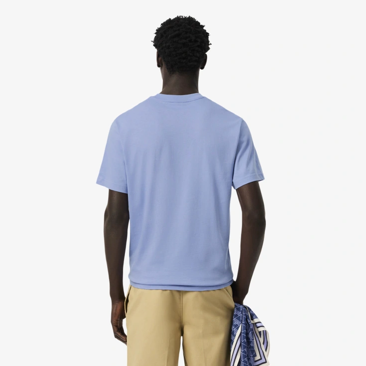 Мужская хлопковая футболка Lacoste с коротким рукавом Мужская хлопковая футболка Lacoste с коротким рукавом