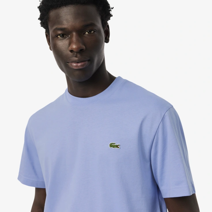Мужская хлопковая футболка Lacoste с коротким рукавом Мужская хлопковая футболка Lacoste с коротким рукавом
