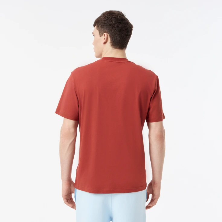 Мужская хлопковая футболка Lacoste с коротким рукавом Мужская хлопковая футболка Lacoste с коротким рукавом