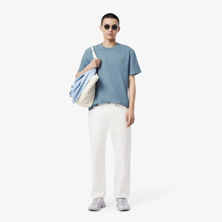 Мужская хлопковая футболка Lacoste с коротким рукавом Мужская хлопковая футболка Lacoste с коротким рукавом