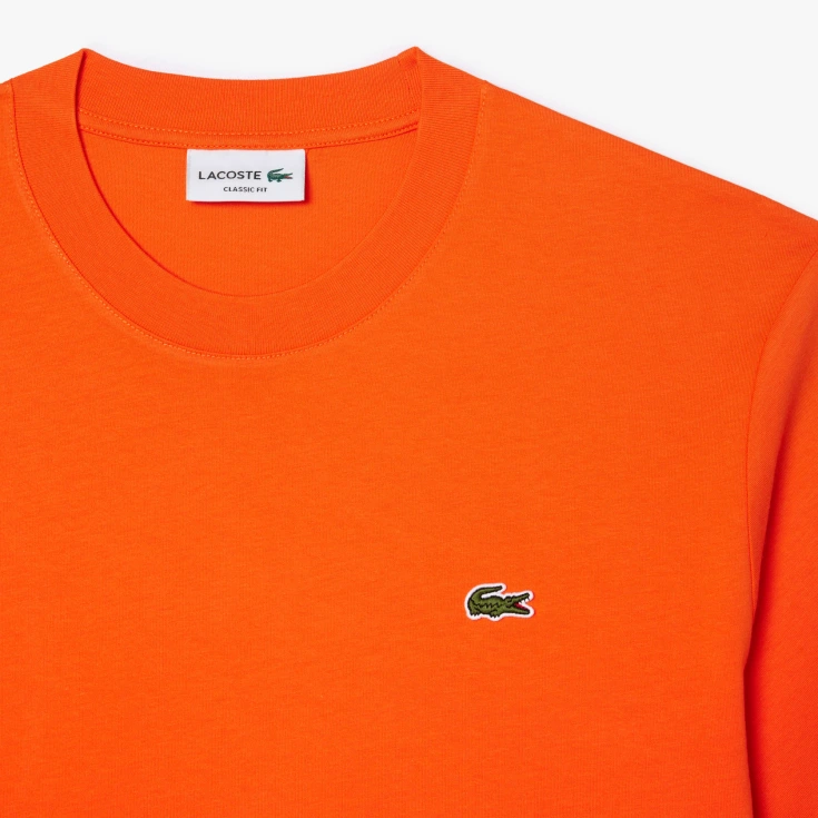 Мужская хлопковая футболка Lacoste с коротким рукавом Мужская хлопковая футболка Lacoste с коротким рукавом