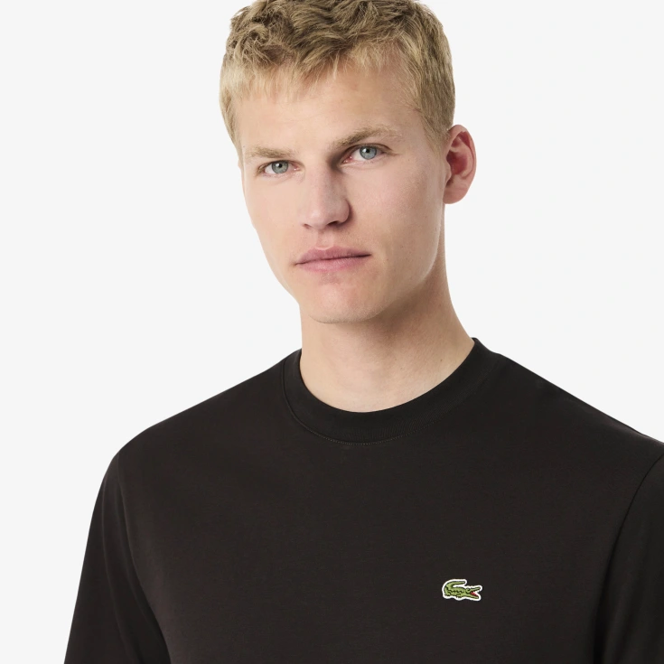 Мужская хлопковая футболка Lacoste с коротким рукавом Мужская хлопковая футболка Lacoste с коротким рукавом