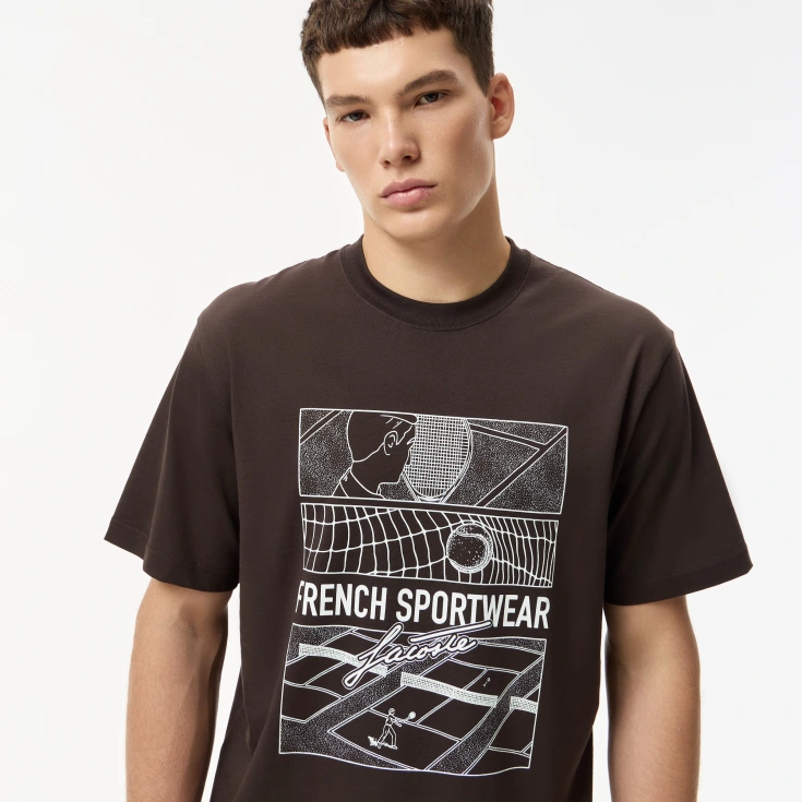 Мужская хлопковая футболка Lacoste Мужская хлопковая футболка Lacoste