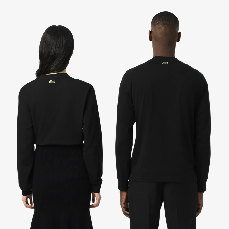 Мужская хлопковая футболка Lacoste Classic Fit с длинным рукавом Мужская хлопковая футболка Lacoste Classic Fit с длинным рукавом