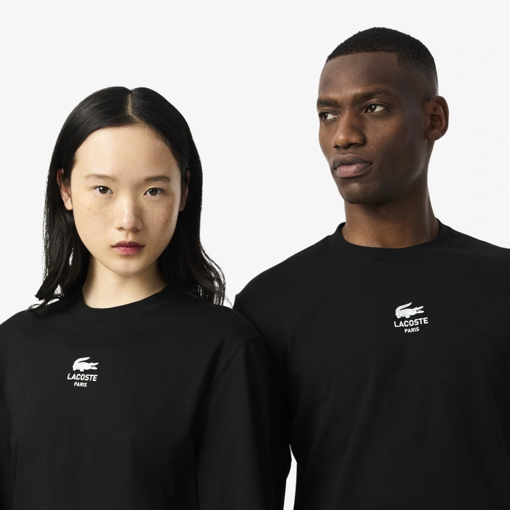 Мужская хлопковая футболка Lacoste Classic Fit с длинным рукавом Мужская хлопковая футболка Lacoste Classic Fit с длинным рукавом