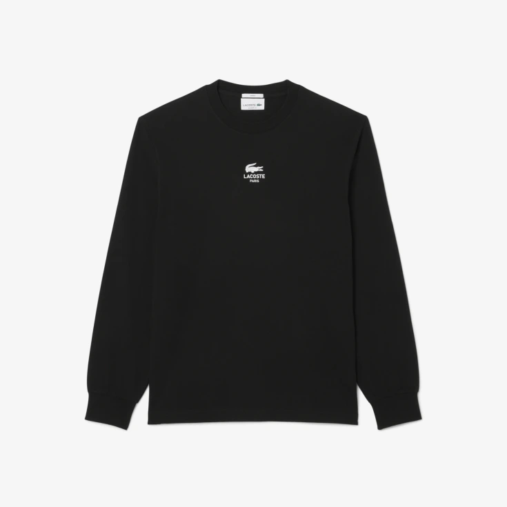 Мужская хлопковая футболка Lacoste Classic Fit с длинным рукавом Мужская хлопковая футболка Lacoste Classic Fit с длинным рукавом