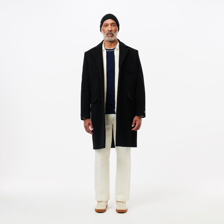 Мужская Футболка Lacoste с воротником в полоску из эластичного хлопка Мужская Футболка Lacoste с воротником в полоску из эластичного хлопка