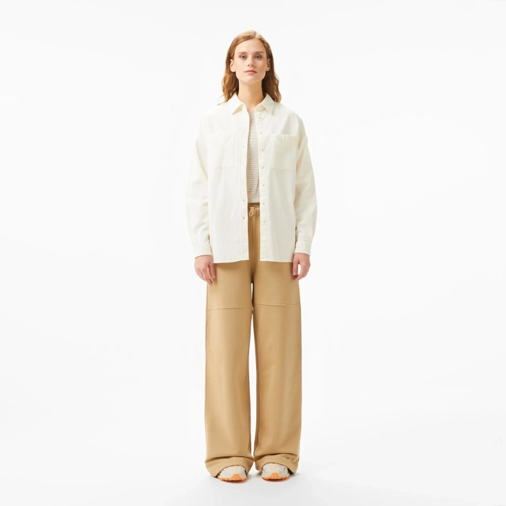 Женские прямые спортивные брюки Lacoste с высокой талией Женские прямые спортивные брюки Lacoste с высокой талией