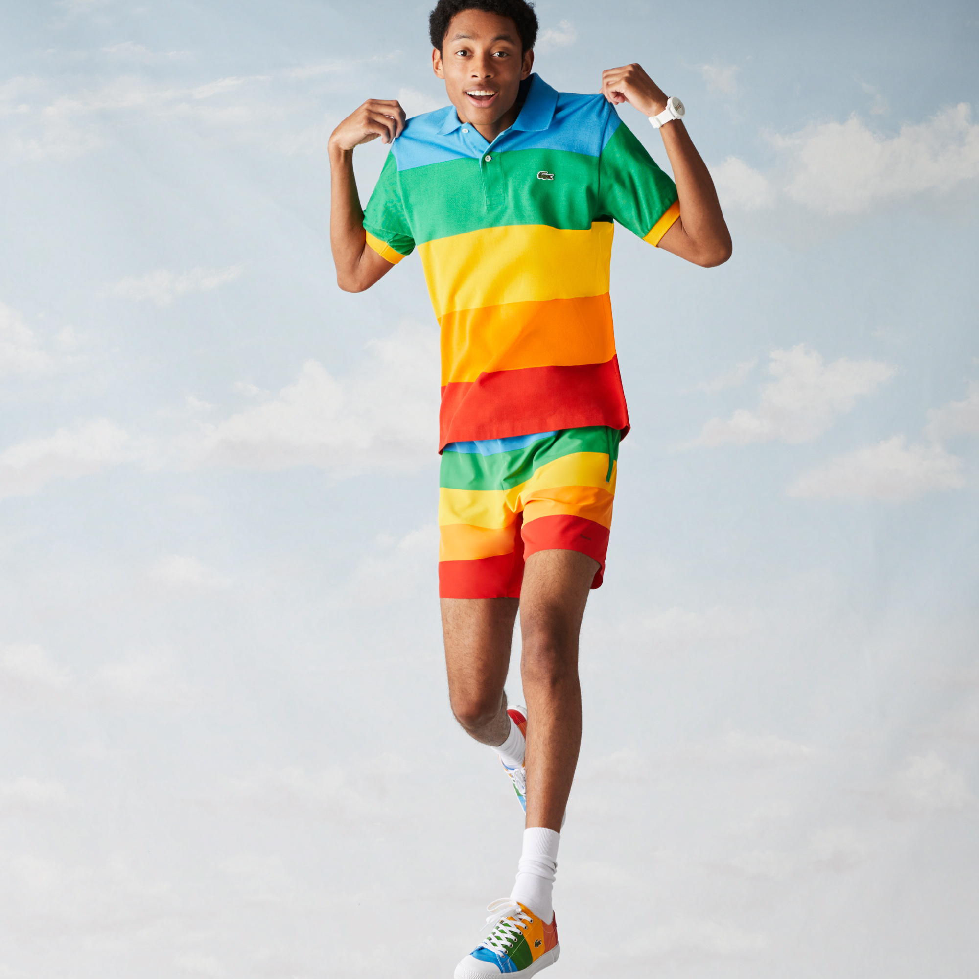 

Мужское поло Lacoste x Polaroid, Многоцветный