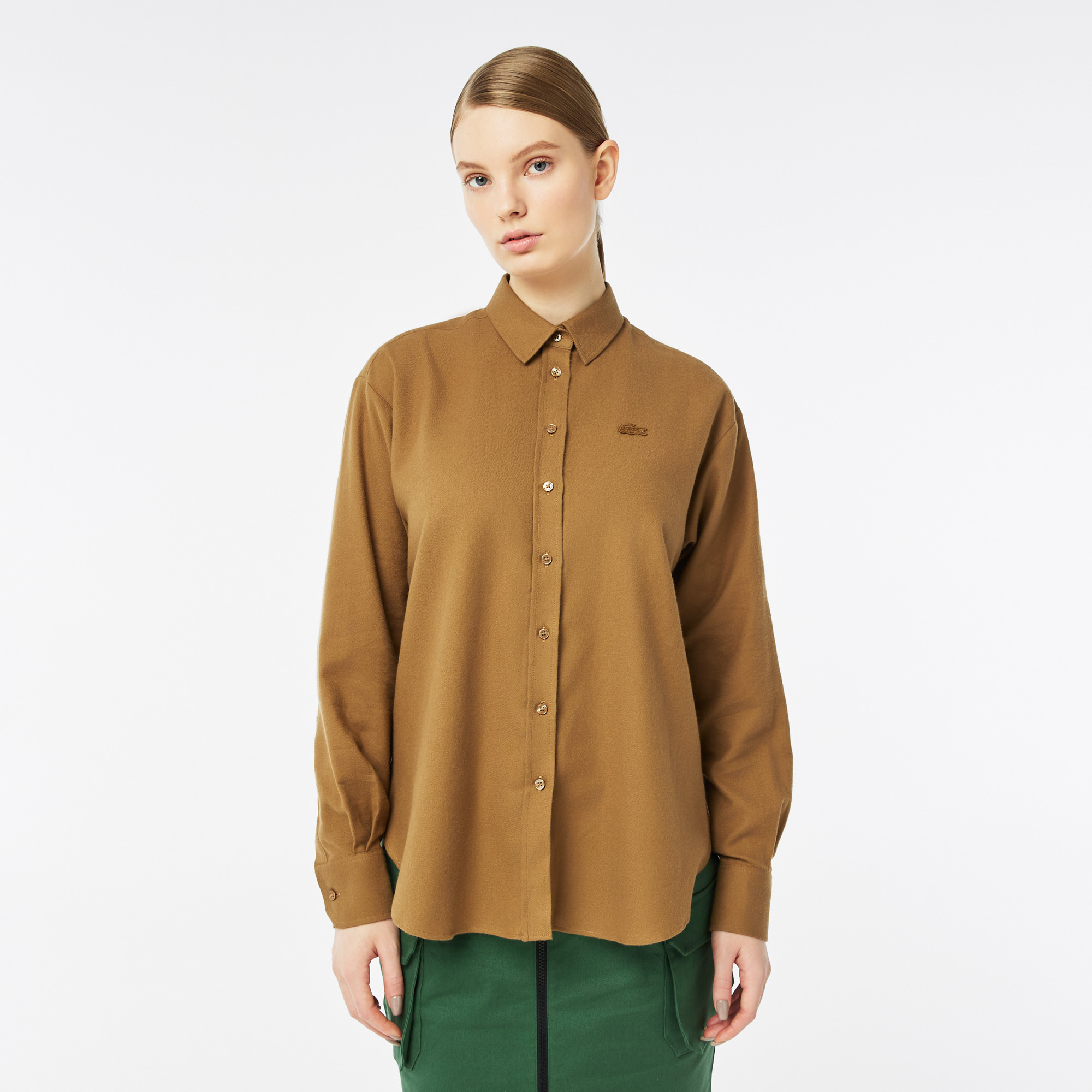 

Женская рубашка Lacoste свободного кроя, Коричневый