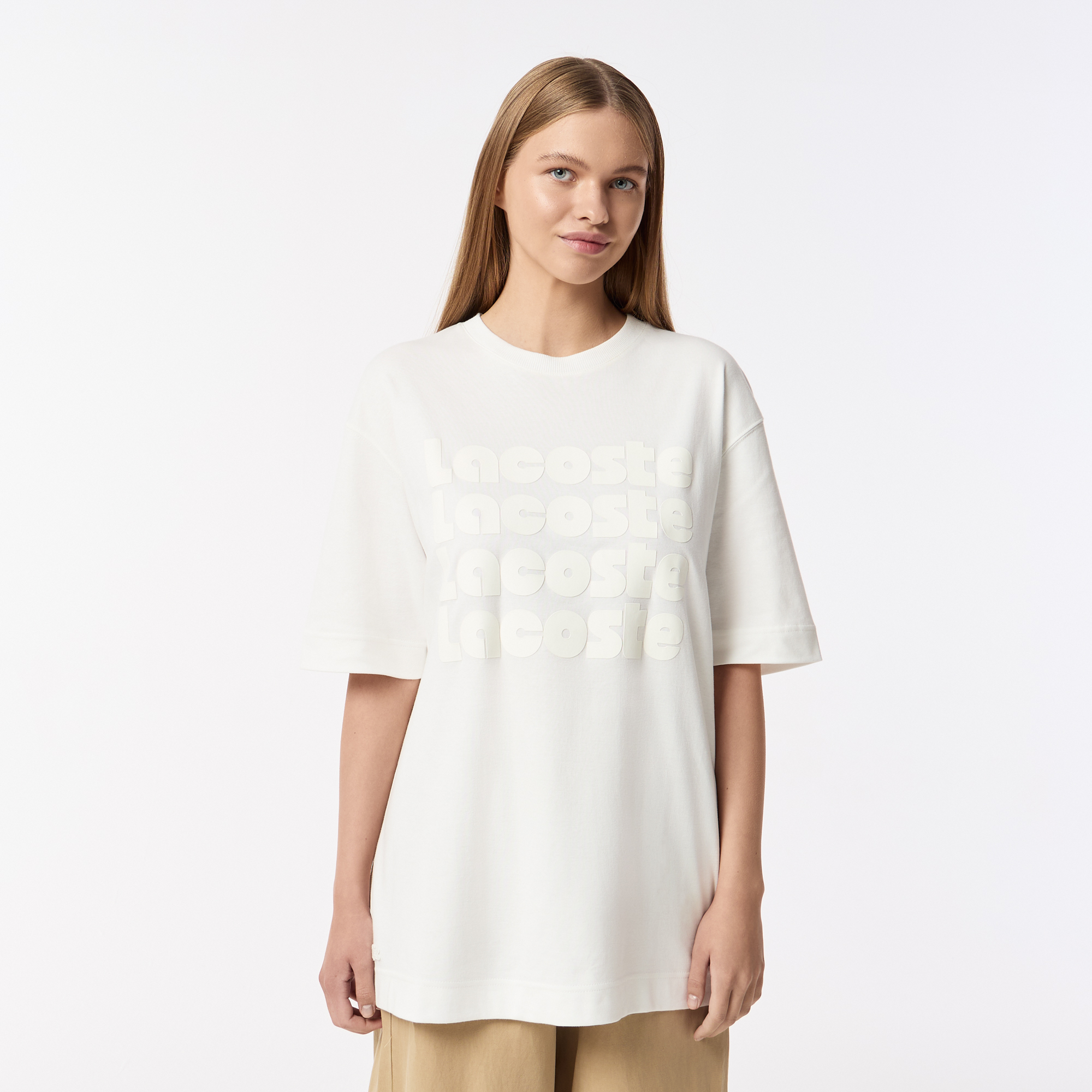 Хлопковая футболка Lacoste, белый, арт. TF0412